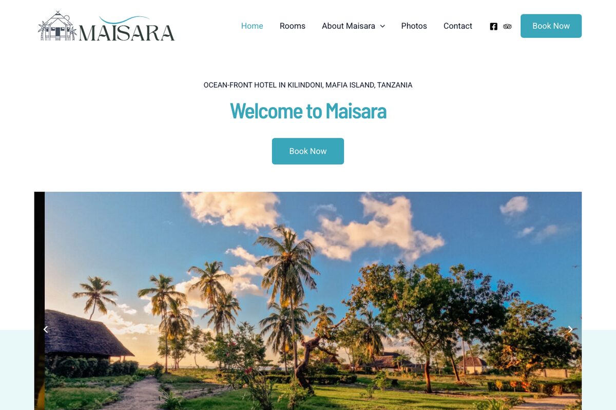 Maisara Beach Lodge — site web r&eacute;alis&eacute; par Lancer Un Site